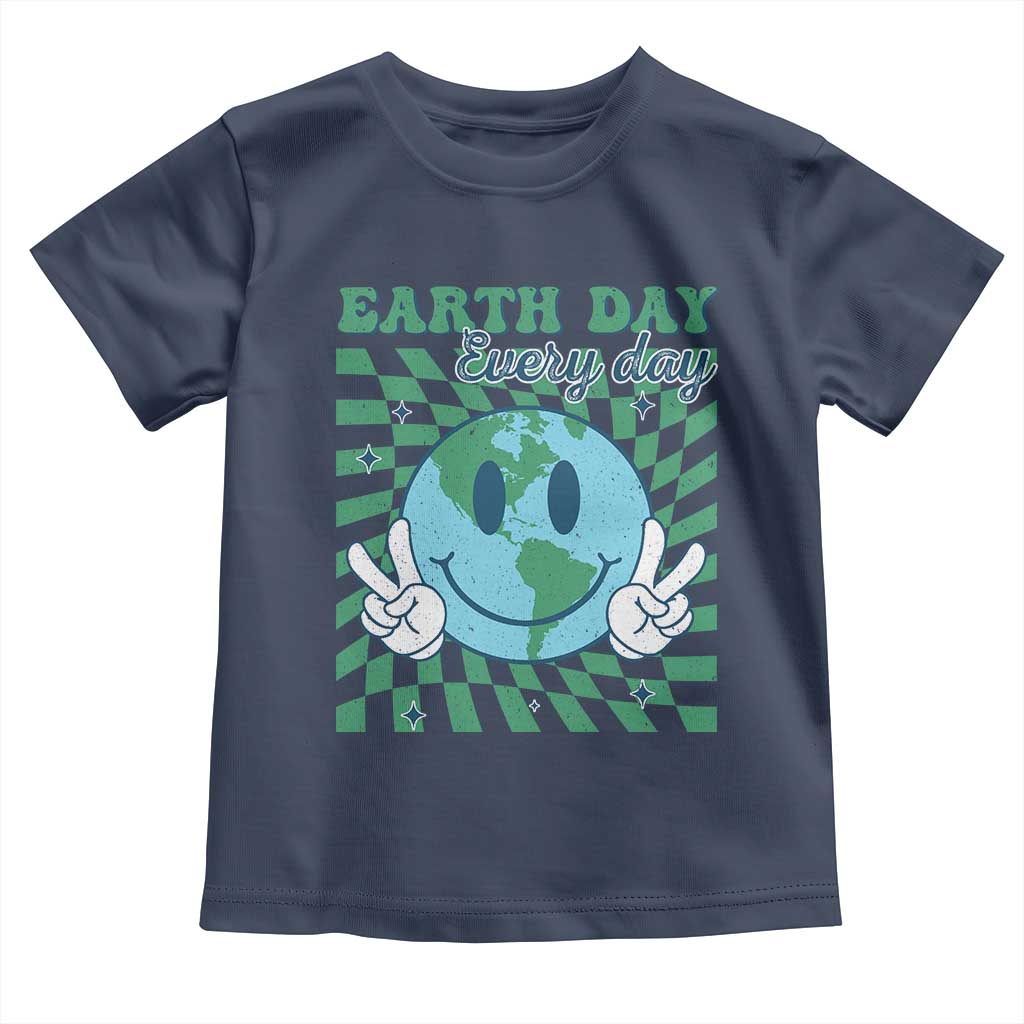 Earth Day Everyday Toddler T Shirt Smile Face Hippie Planet Anniversary TS02 Navy Print Your Wear