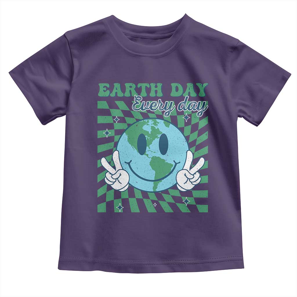 Earth Day Everyday Toddler T Shirt Smile Face Hippie Planet Anniversary TS02 Purple Print Your Wear