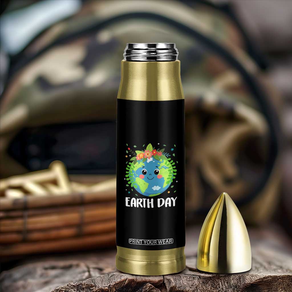 Happy Earth Day Bullet Tumbler Cute Earth With Floral TS02 Print Your Wear