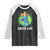 Happy Earth Day Raglan Shirt Cute Earth With Floral TS02 Black White Print Your Wear