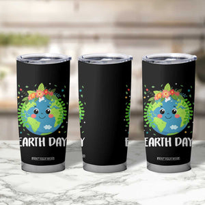 Happy Earth Day Tumbler Cup Cute Earth With Floral TS02 Print Your Wear