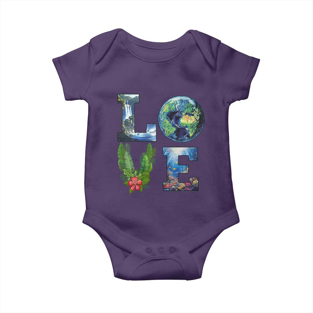 Earth Day LOVE Baby Onesie Planet Anniversary Everyday TS02 Purple Print Your Wear