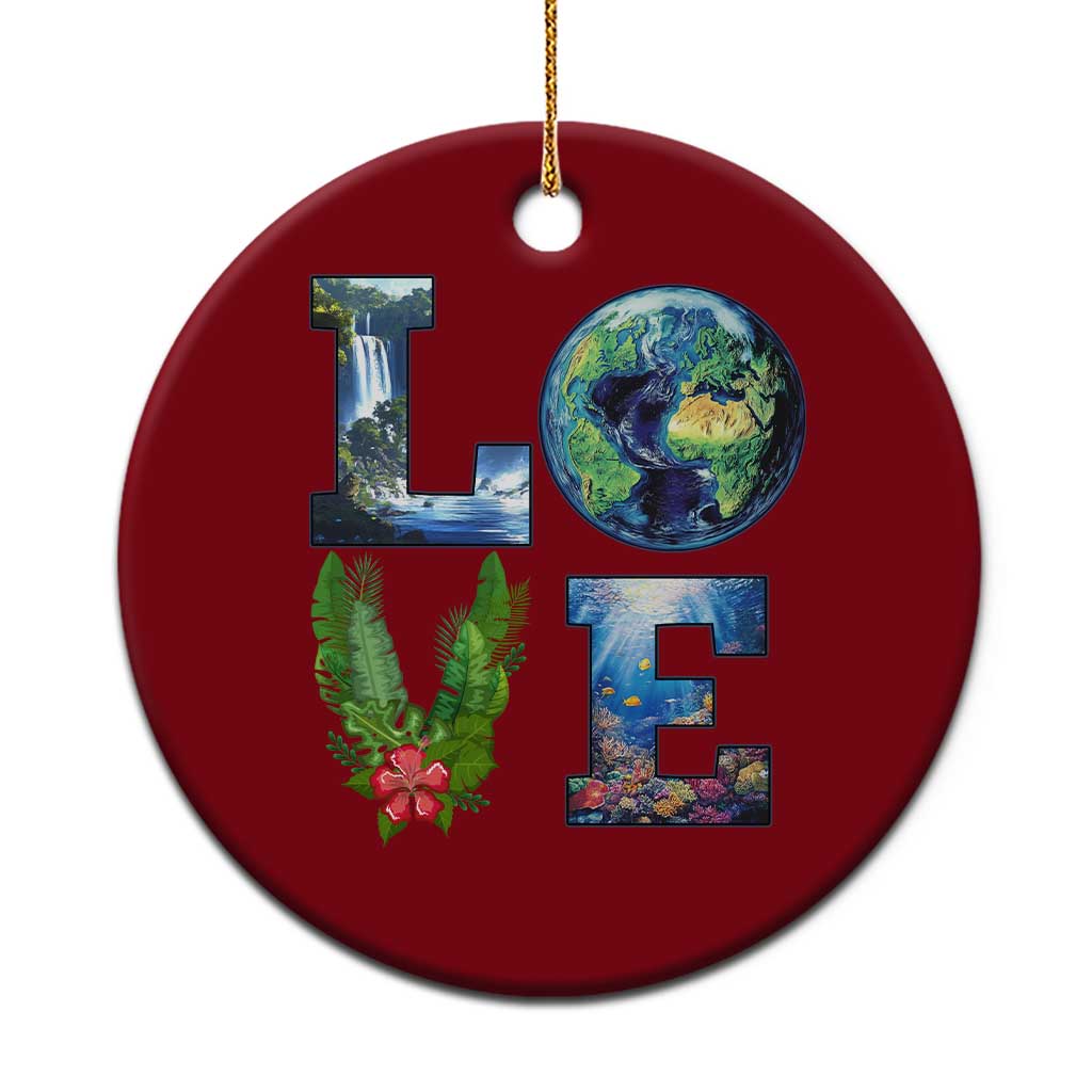 Earth Day LOVE Ceramic Ornament Planet Anniversary Everyday TS02 1pc Red Print Your Wear