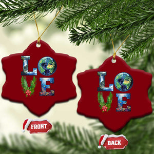 Earth Day LOVE Ceramic Ornament Planet Anniversary Everyday TS02 Print Your Wear