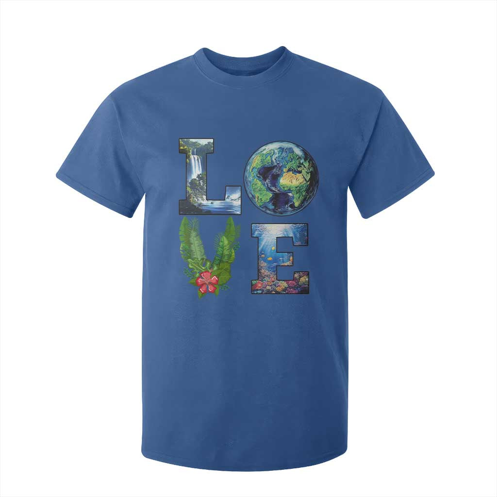 Earth Day LOVE T Shirt For Kid Planet Anniversary Everyday TS02 Royal Blue Print Your Wear