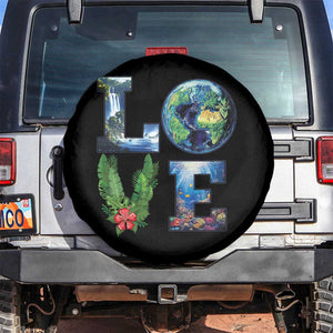 Earth Day LOVE Spare Tire Cover Planet Anniversary Everyday TS02 No hole Black Print Your Wear