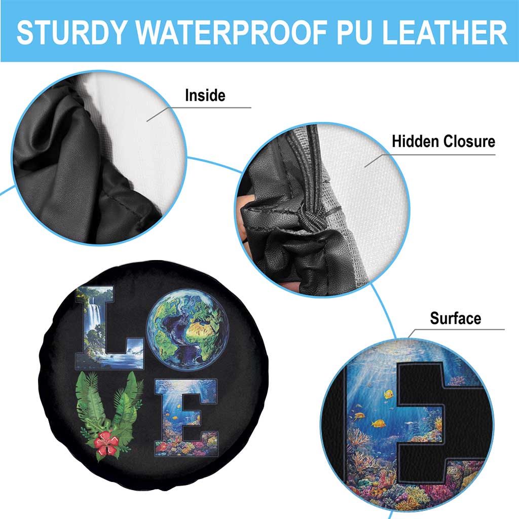 Earth Day LOVE Spare Tire Cover Planet Anniversary Everyday TS02 Print Your Wear