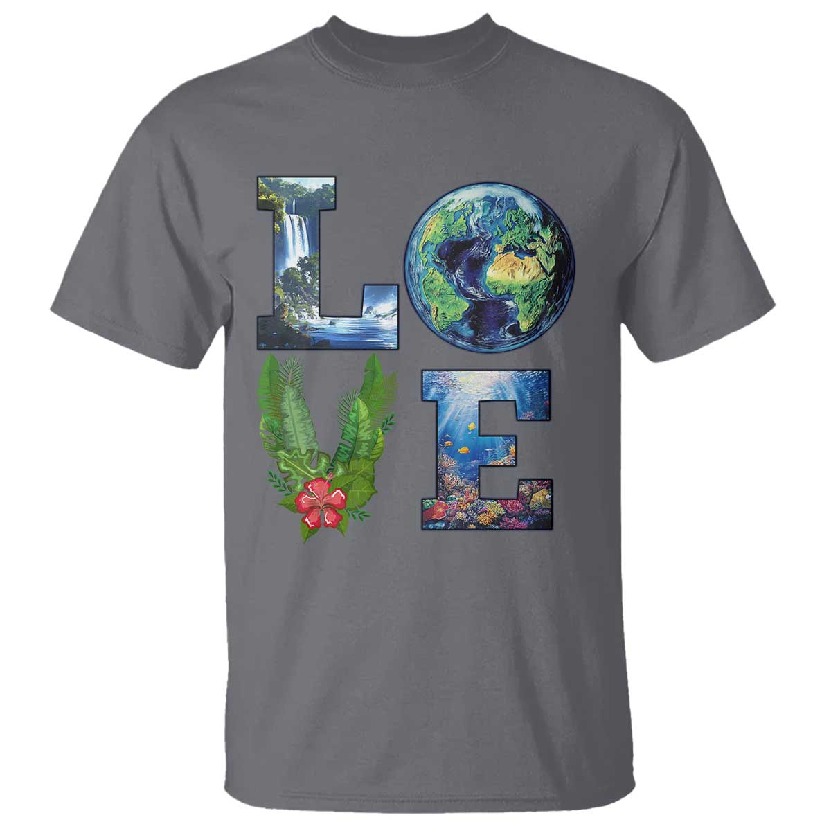 Earth Day LOVE T Shirt Planet Anniversary Everyday TS02 Charcoal Print Your Wear