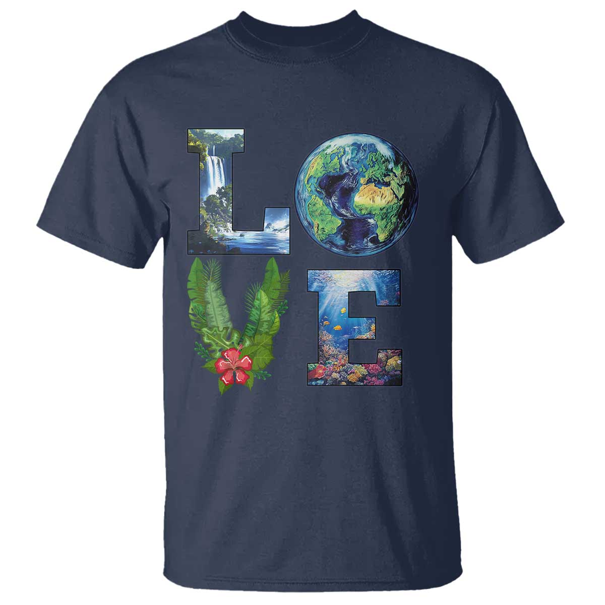 Earth Day LOVE T Shirt Planet Anniversary Everyday TS02 Navy Print Your Wear