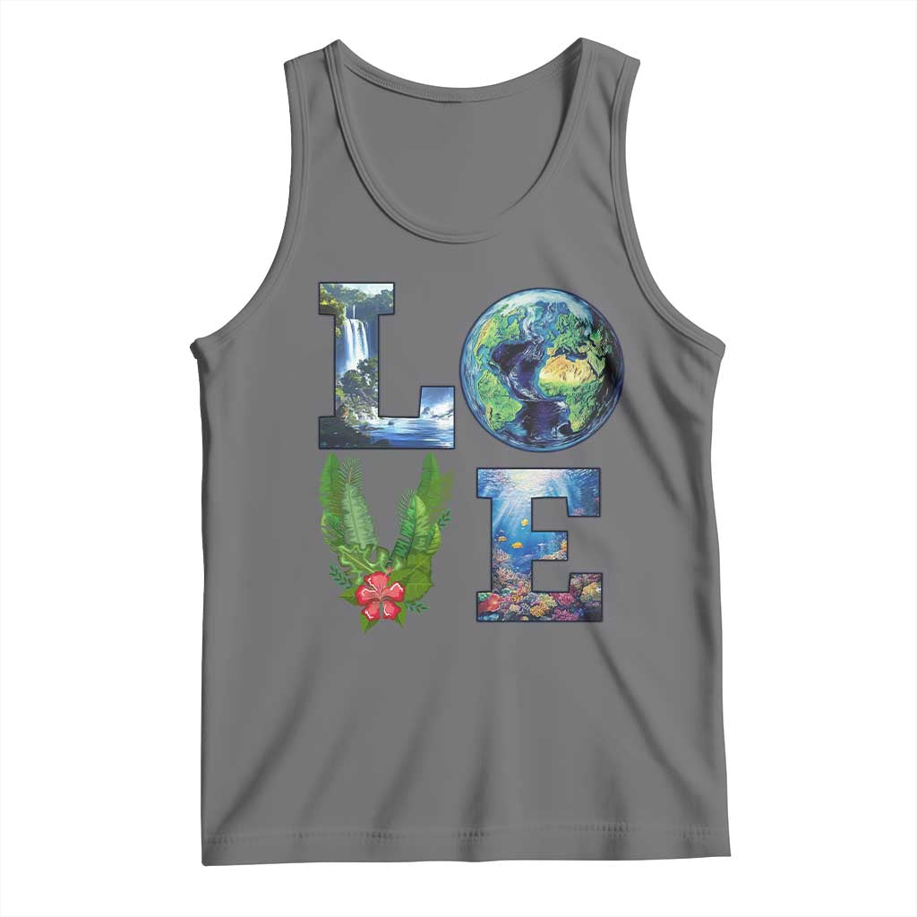 Earth Day LOVE Tank Top Planet Anniversary Everyday TS02 Black Heather Print Your Wear