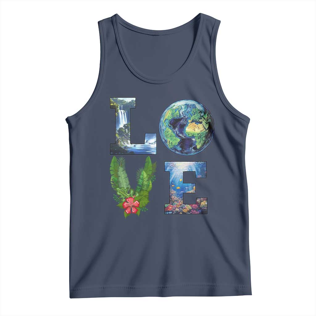 Earth Day LOVE Tank Top Planet Anniversary Everyday TS02 Navy Print Your Wear