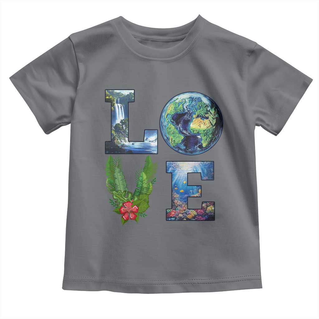 Earth Day LOVE Toddler T Shirt Planet Anniversary Everyday TS02 Charcoal Print Your Wear