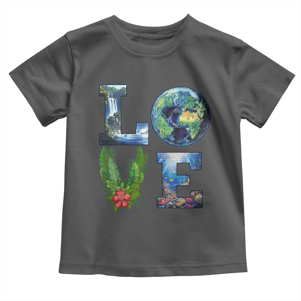 Earth Day LOVE Toddler T Shirt Planet Anniversary Everyday TS02 Dark Heather Print Your Wear
