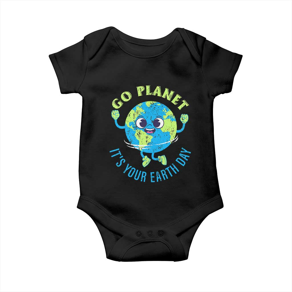 Go Planet It's Your Earth Day Baby Onesie TS02 Black Print Your Wear