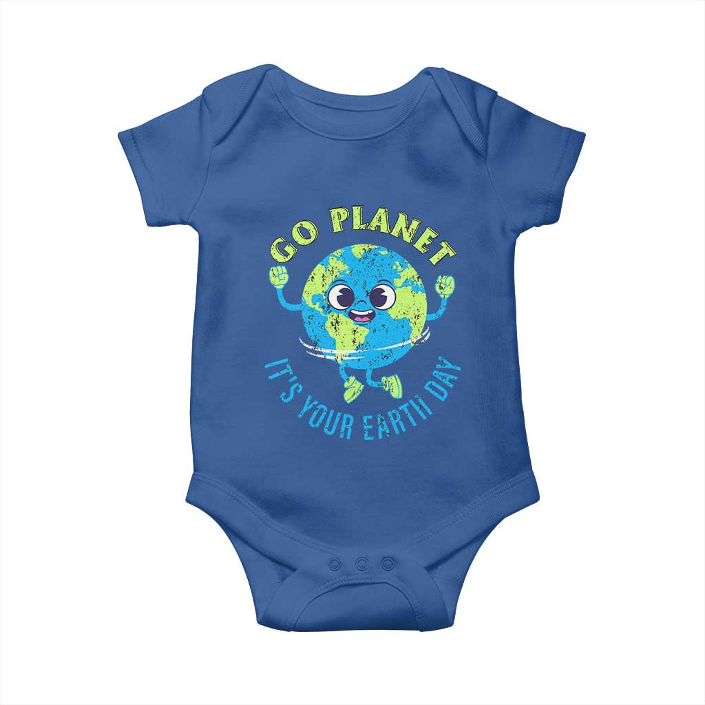 Go Planet It's Your Earth Day Baby Onesie TS02 Royal Blue Print Your Wear