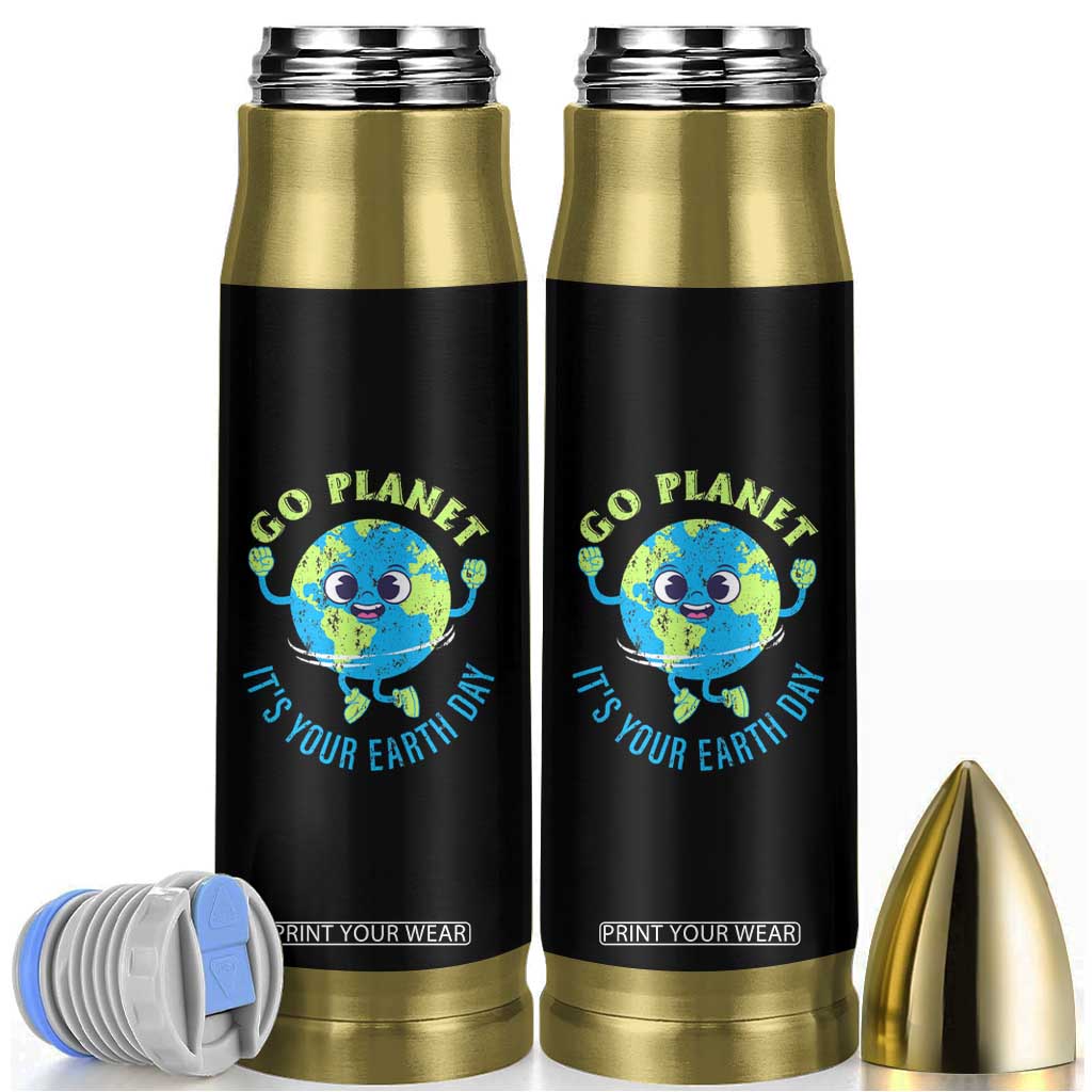 Go Planet It's Your Earth Day Bullet Tumbler TS02 Black Print Your Wear