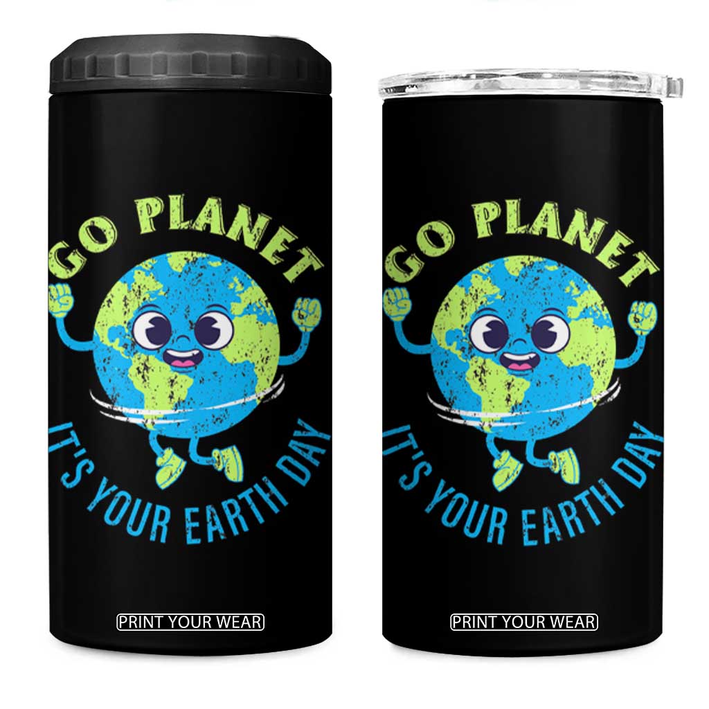 Go Planet It's Your Earth Day 4 in 1 Can Cooler Tumbler TS02 One Size: 16 oz Black Print Your Wear