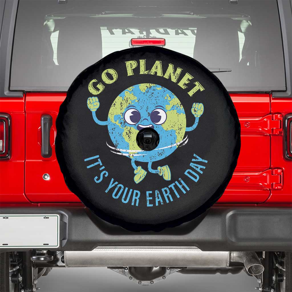 Go Planet It's Your Earth Day Spare Tire Cover TS02 Black Print Your Wear