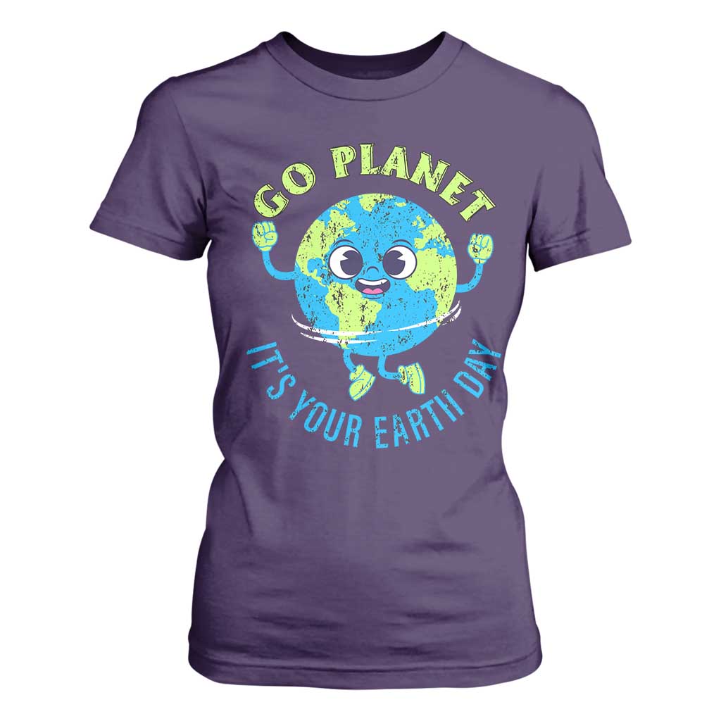 Go Planet It's Your Earth Day T Shirt For Women TS02 Purple Print Your Wear