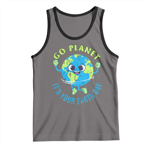 Go Planet It's Your Earth Day Tank Top TS02 Deep Heather Black Print Your Wear