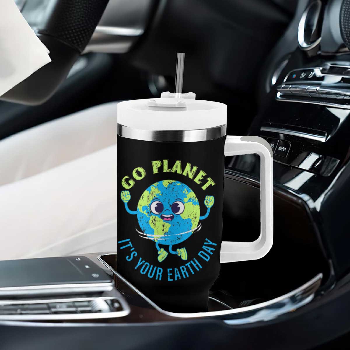 Go Planet It's Your Earth Day Tumbler With Handle TS02 Print Your Wear