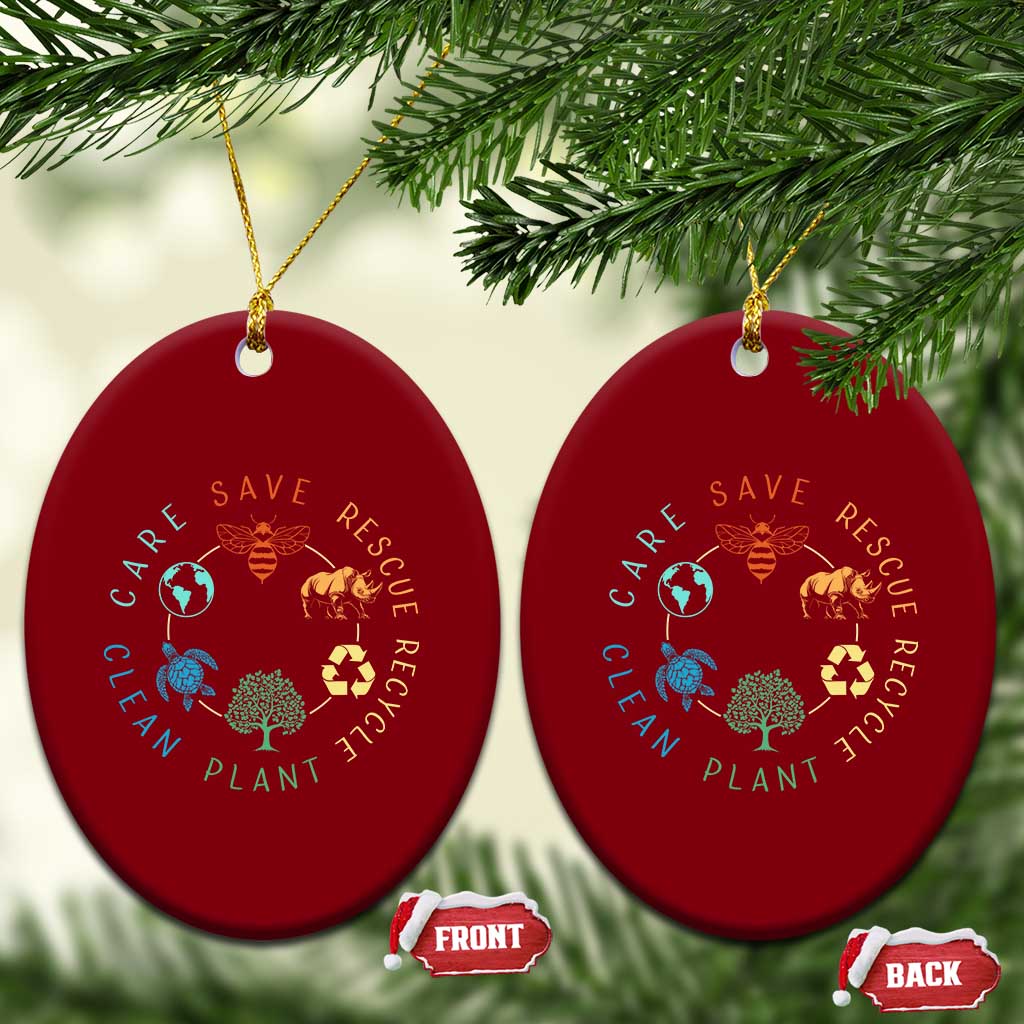 Save Bees Rescue Animals Recycle Plastic Ceramic Ornament Earth Day Protect The Environment TS02 Print Your Wear