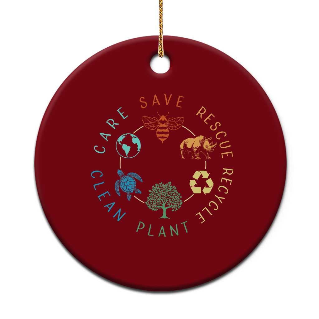 Save Bees Rescue Animals Recycle Plastic Ceramic Ornament Earth Day Protect The Environment TS02 1pc Red Print Your Wear