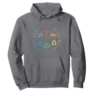 Save Bees Rescue Animals Recycle Plastic Hoodie Earth Day Protect The Environment TS02 Charcoal Print Your Wear