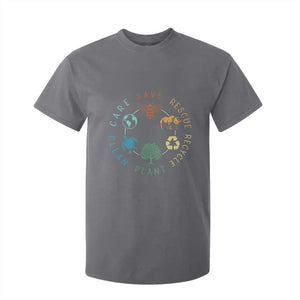 Save Bees Rescue Animals Recycle Plastic T Shirt For Kid Earth Day Protect The Environment TS02 Charcoal Print Your Wear
