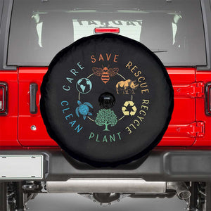 Save Bees Rescue Animals Recycle Plastic Spare Tire Cover Earth Day Protect The Environment TS02 Black Print Your Wear