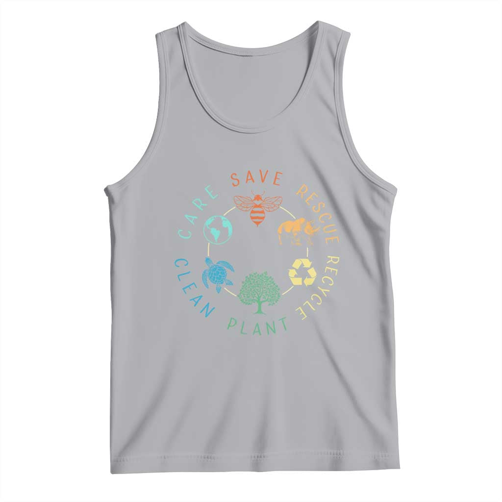 Save Bees Rescue Animals Recycle Plastic Tank Top Earth Day Protect The Environment TS02 Athletic Heather Print Your Wear