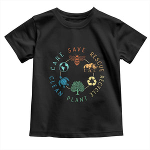 Save Bees Rescue Animals Recycle Plastic Toddler T Shirt Earth Day Protect The Environment TS02 Black Print Your Wear