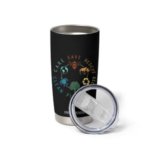 Save Bees Rescue Animals Recycle Plastic Tumbler Cup Earth Day Protect The Environment TS02 Print Your Wear
