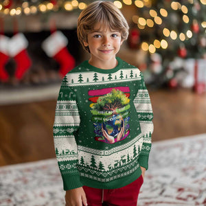 Earth Day Ugly Christmas Sweater And I Think To Myself What A Wonderful World Rainbow TS02 Forest Green Beige Print Your Wear