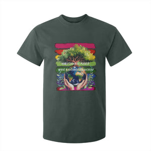 Earth Day T Shirt For Kid And I Think To Myself What A Wonderful World Rainbow TS02 Dark Forest Green Print Your Wear