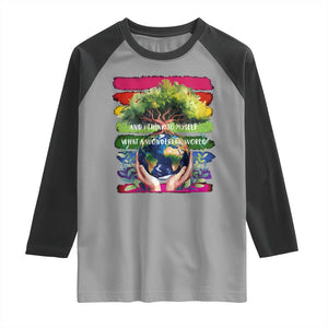 Earth Day Raglan Shirt And I Think To Myself What A Wonderful World Rainbow TS02 Sport Gray Black Print Your Wear