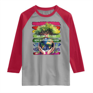 Earth Day Raglan Shirt And I Think To Myself What A Wonderful World Rainbow TS02 Sport Gray Red Print Your Wear