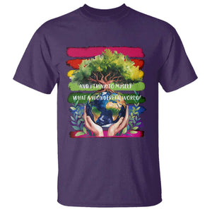 Earth Day T Shirt And I Think To Myself What A Wonderful World Rainbow TS02 Purple Print Your Wear