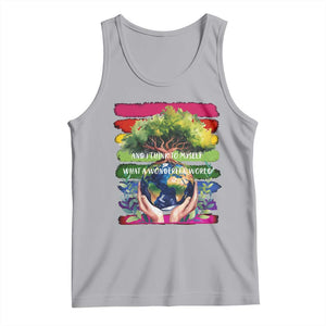Earth Day Tank Top And I Think To Myself What A Wonderful World Rainbow TS02 Athletic Heather Print Your Wear