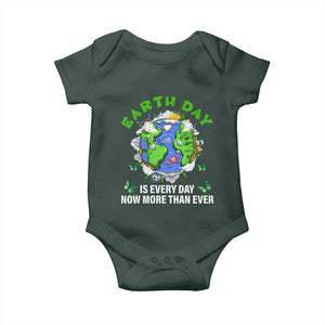 Earth Day Is Every Day Baby Onesie Now More Than Ever TS02 Dark Forest Green Print Your Wear