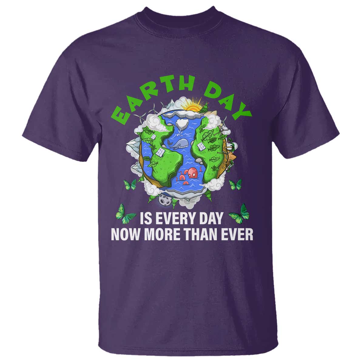 Earth Day Is Every Day T Shirt Now More Than Ever TS02 Purple Print Your Wear