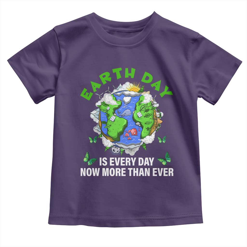 Earth Day Is Every Day Toddler T Shirt Now More Than Ever TS02 Purple Print Your Wear