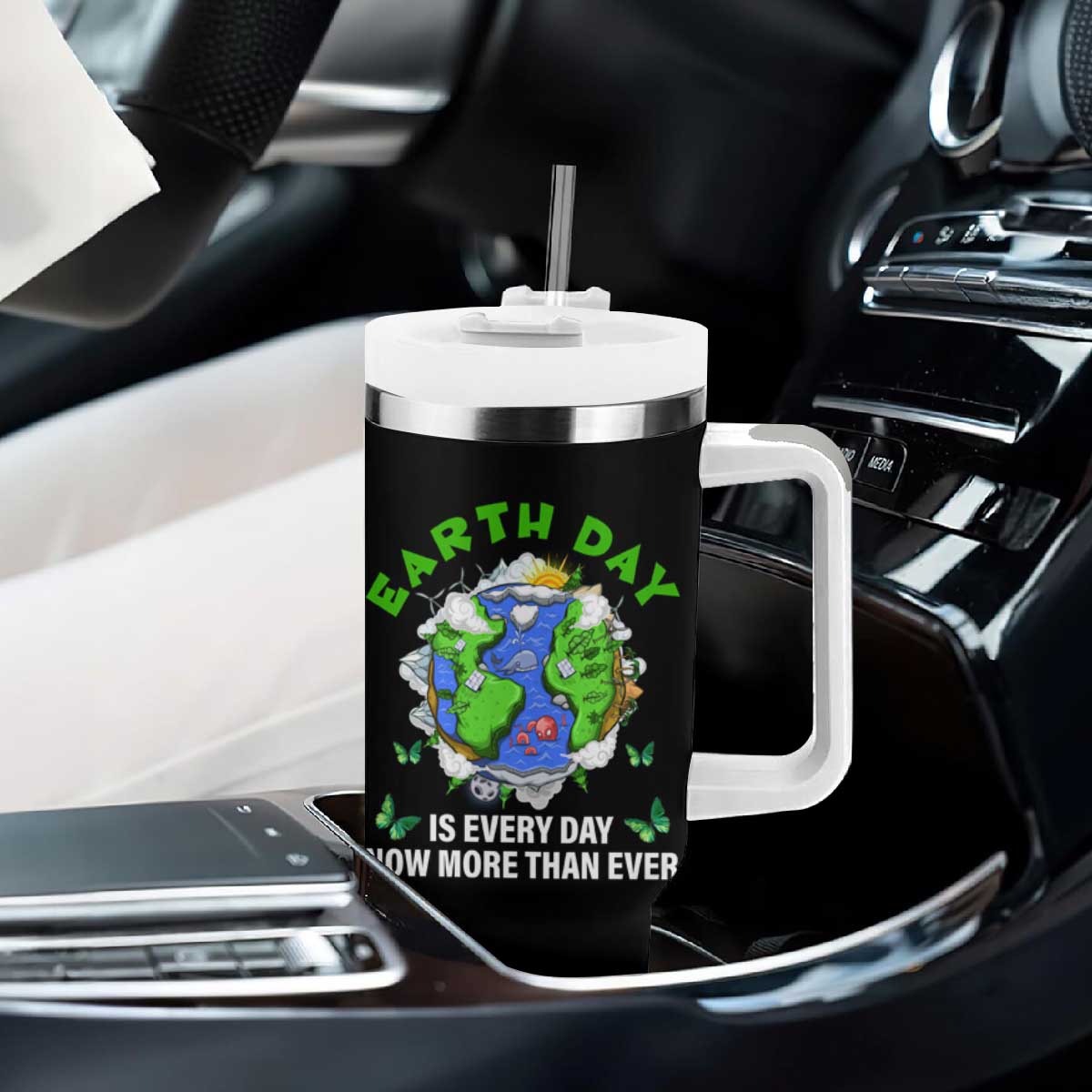 Earth Day Is Every Day Tumbler With Handle Now More Than Ever TS02 Print Your Wear