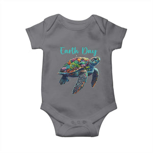 Sea Turtle Earth Day Baby Onesie Save The Earth TS02 Charcoal Print Your Wear