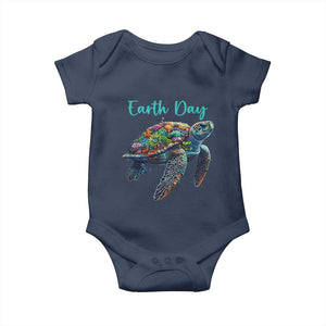 Sea Turtle Earth Day Baby Onesie Save The Earth TS02 Navy Print Your Wear
