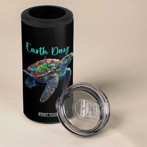 Sea Turtle Earth Day 4 in 1 Can Cooler Tumbler Save The Earth TS02 Print Your Wear