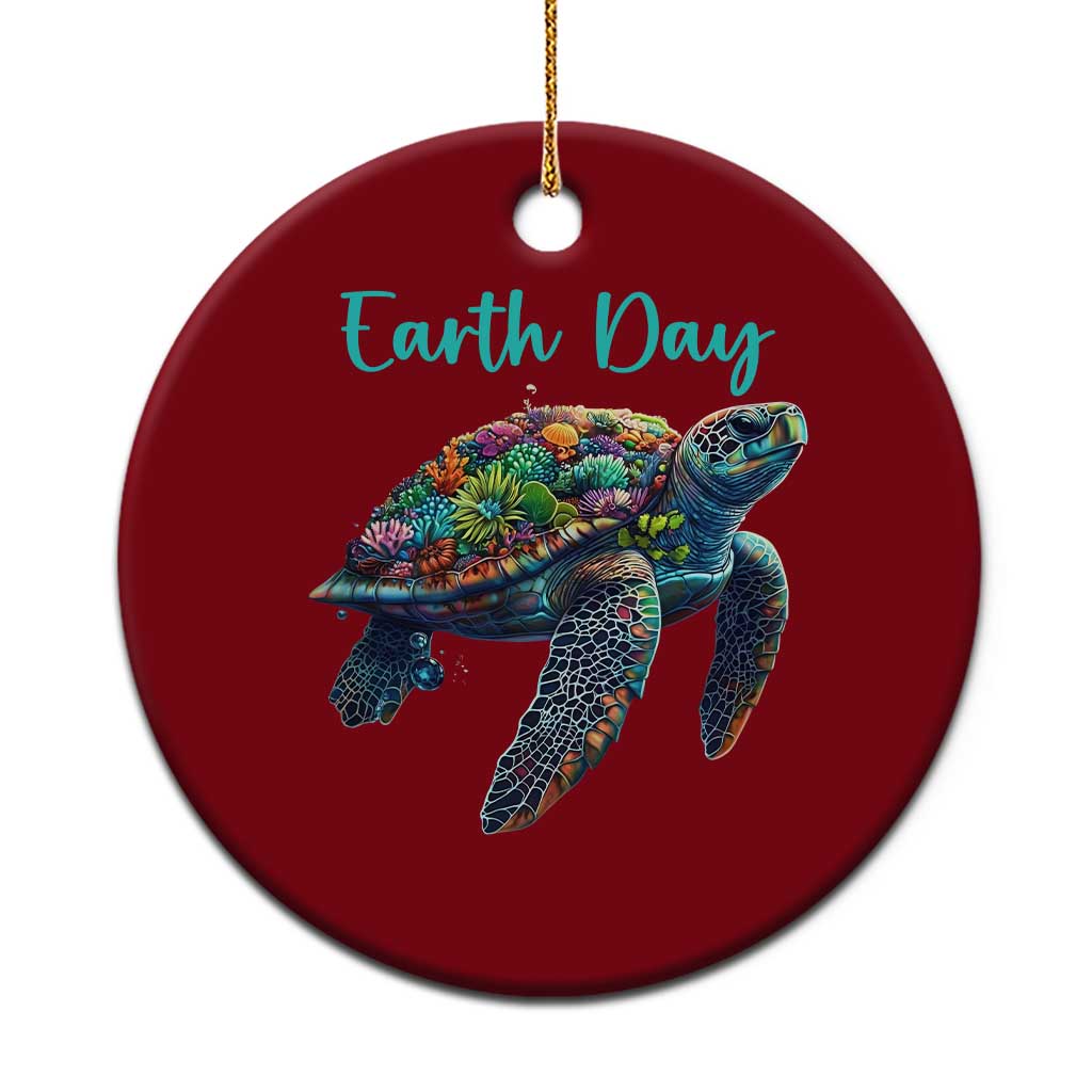 Sea Turtle Earth Day Ceramic Ornament Save The Earth TS02 1pc Red Print Your Wear