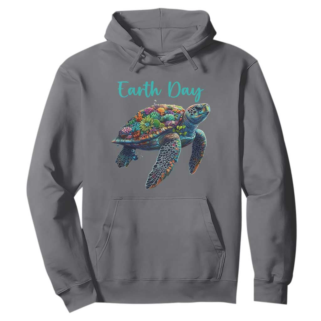 Sea Turtle Earth Day Hoodie Save The Earth TS02 Charcoal Print Your Wear