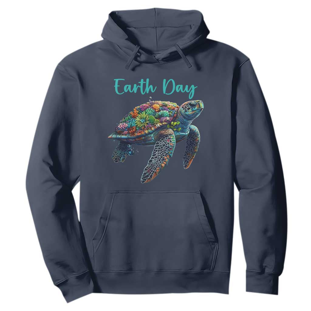 Sea Turtle Earth Day Hoodie Save The Earth TS02 Navy Print Your Wear