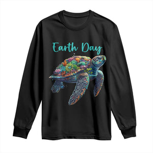 Sea Turtle Earth Day Long Sleeve Shirt Save The Earth TS02 Black Print Your Wear